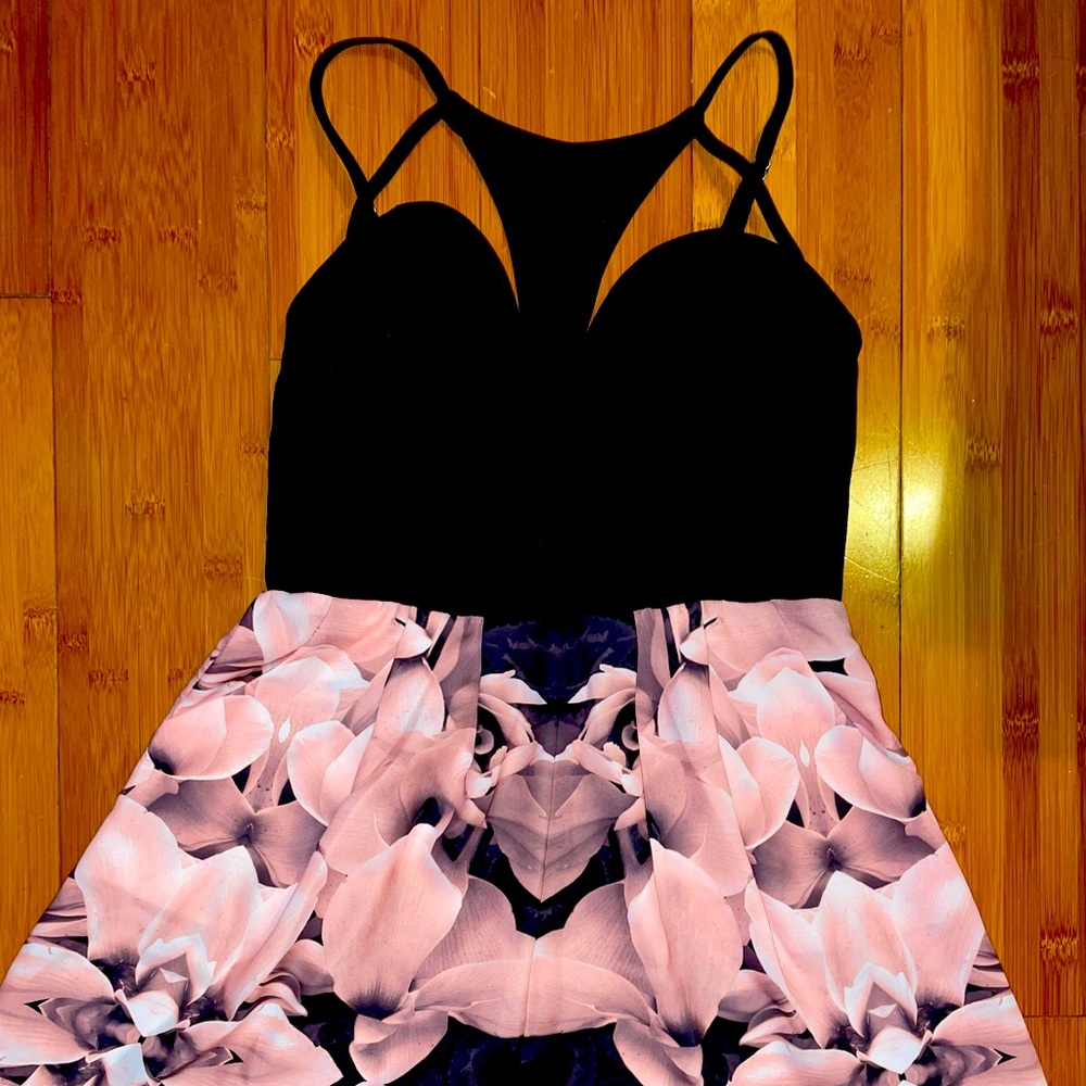 Fun Floral Romper Cute Neckline